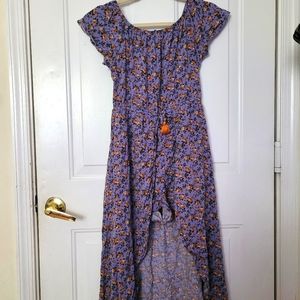 Purple and flowers art class romper